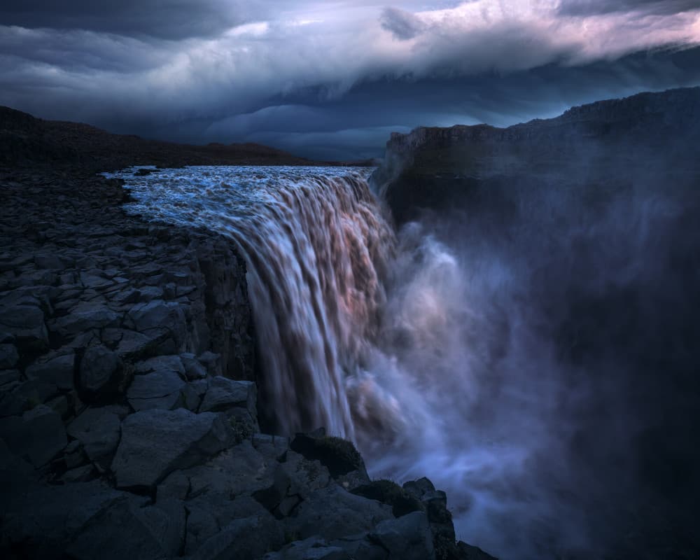 Epic Misty Waterfall by Daniel Gastager — canvas wall art