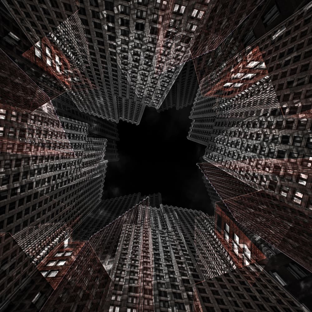 City Towering Perspective by Gilbert Claes — canvas wall art