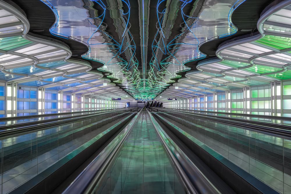Colorful Travel Corridor by Mei Xu — canvas wall art