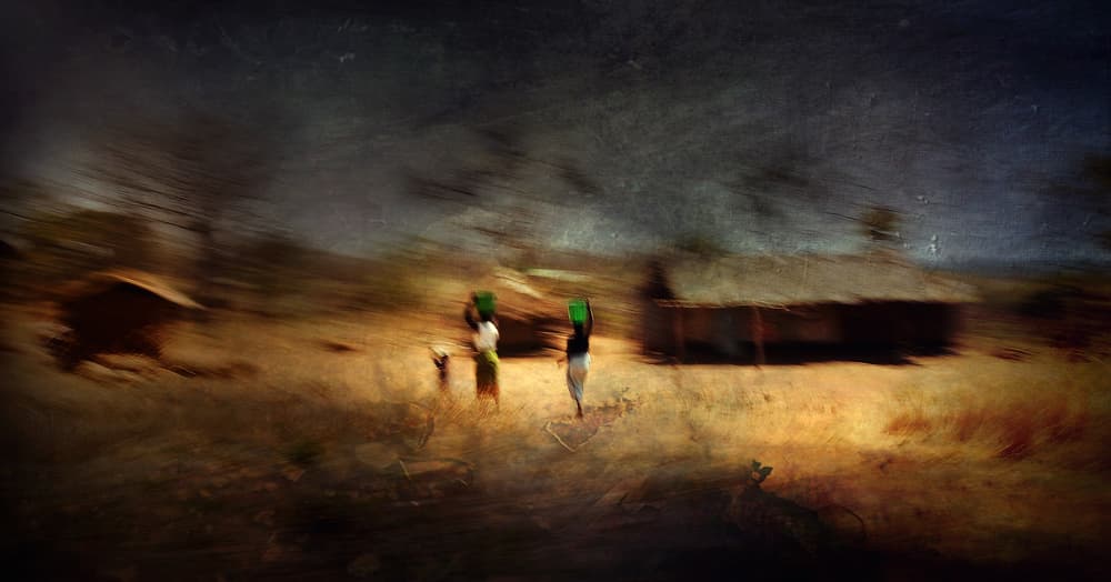 African Village Journey by Antonio Grambone — canvas wall art