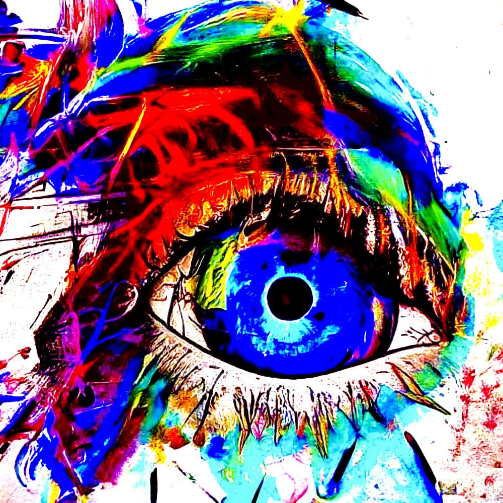 Vibrant Abstract Eye by mnemonixART — canvas wall art