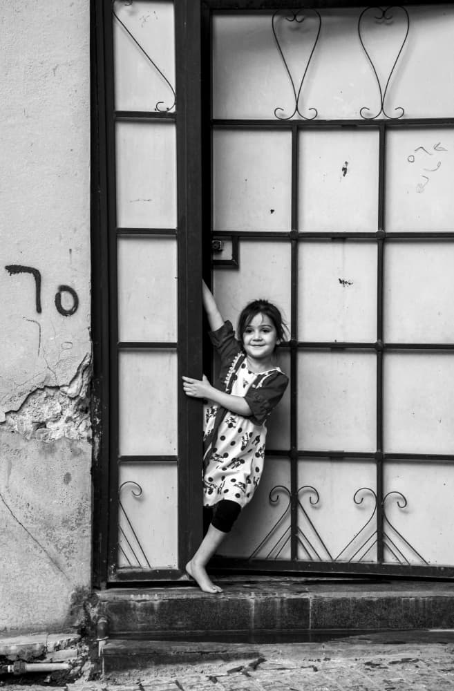 Little Girl Peeking by Jalili — canvas wall art