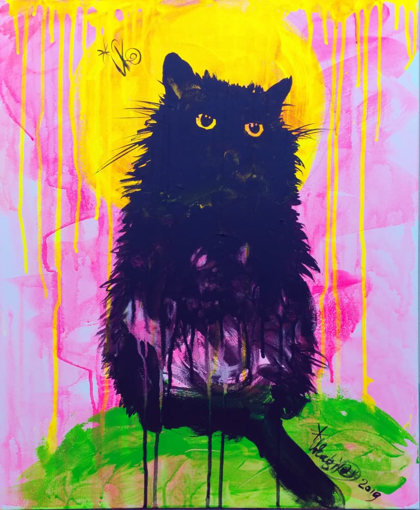 Mystic Black Cat by Kanat Ibragimov — canvas wall art