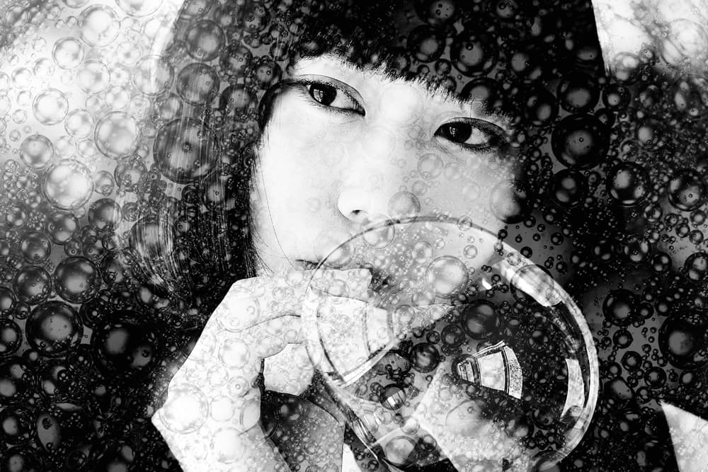 Contemplative Bubble Woman by 7 Flavor C/P — canvas wall art