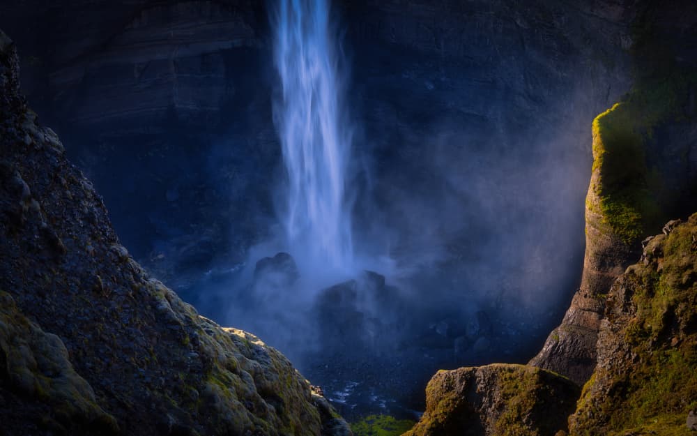 Blue Grotto Falls by Michael Zheng — canvas wall art