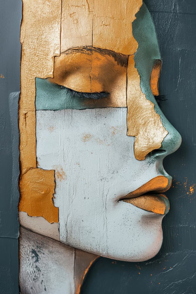 Abstract Gold Profile by Mauro — canvas wall art