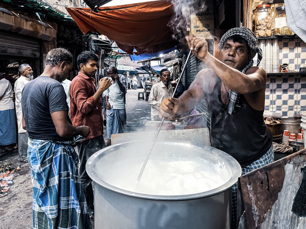 Indian Street Chai by Subhajit Das — canvas wall art