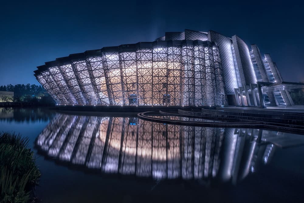 Grand Architecture Reflection by Mei Xu — canvas wall art