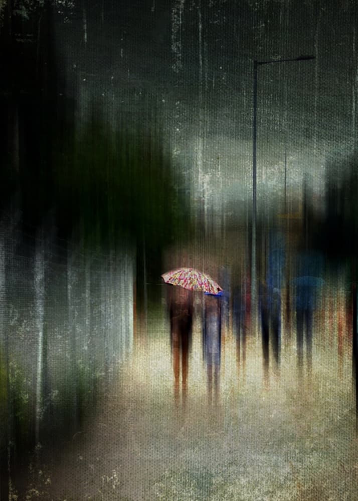 Autumn Rain Walk by Lammakmak — canvas wall art