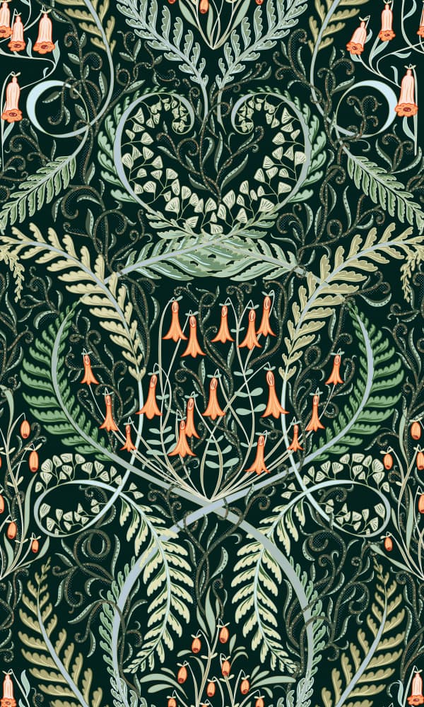Ornate Botanical Swirl by Annick — canvas wall art