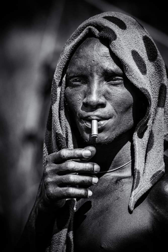 African Man with Pipe by Trevor Cole — canvas wall art