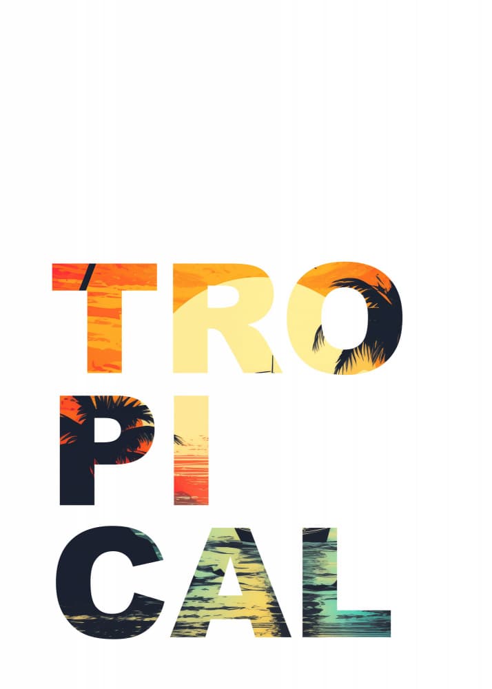 Tropical Sunset Typography by Andreas Magnusson — canvas wall art