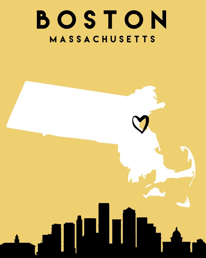 Boston Massachusetts Love by Emiliano Deificus — canvas wall art