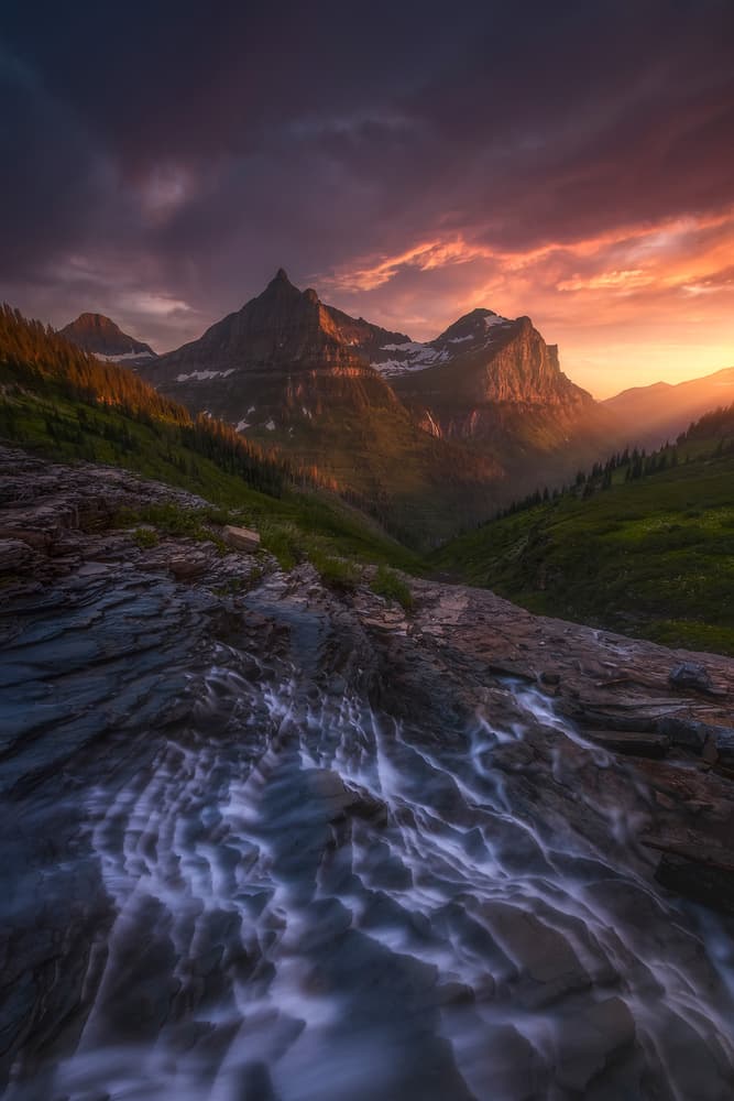 Dramatic Mountain Sunset by Ryan Dyar — canvas wall art