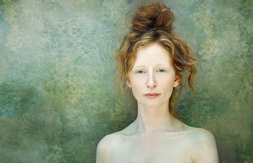 Serene Redhead Portrait by kenp — canvas wall art