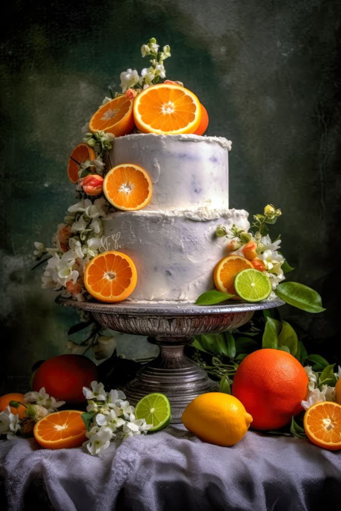Elegant Citrus Cake by Justyna Jaszke — canvas wall art