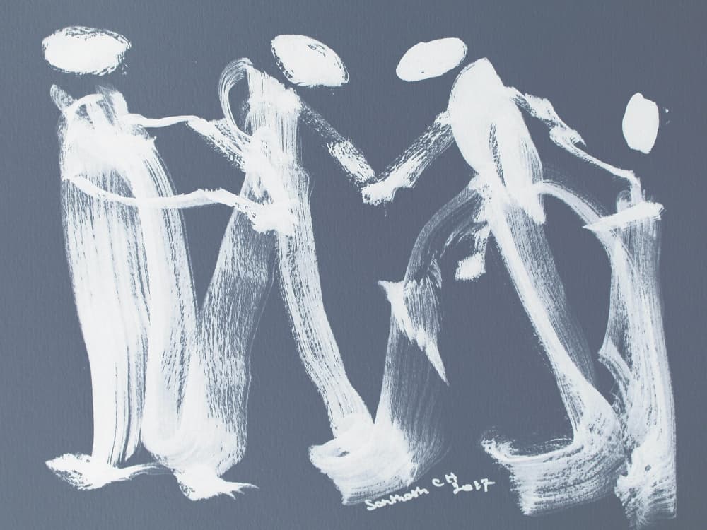 Dancing Abstract Figures by Santhosh ch — canvas wall art