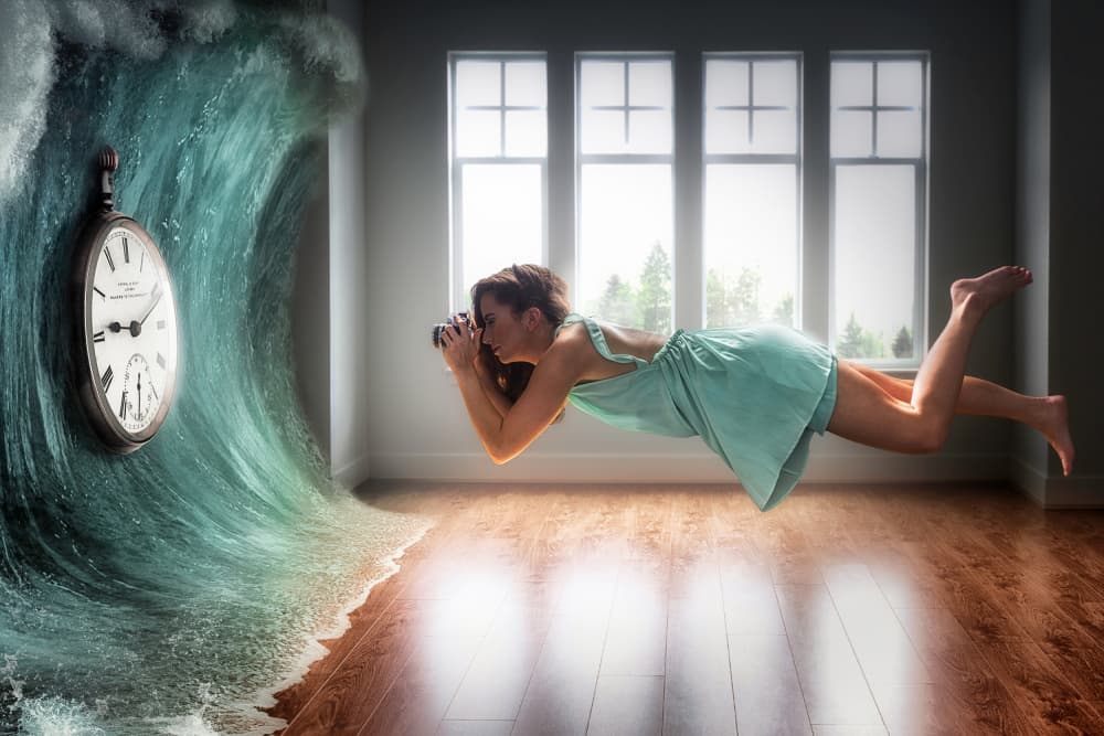 Floating Through Time by Marcel Egger — canvas wall art
