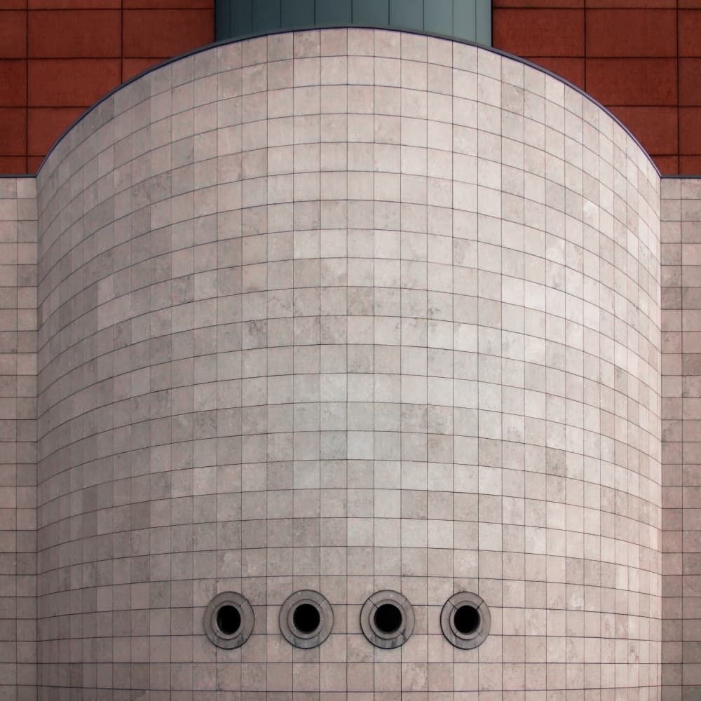 Curved Tiled Facade by Gilbert Claes — canvas wall art