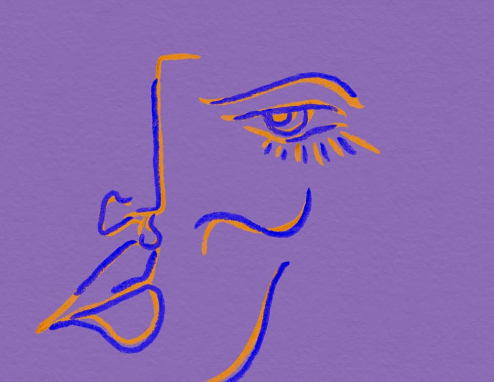 Abstract Line Face Profile by JLC ART — canvas wall art