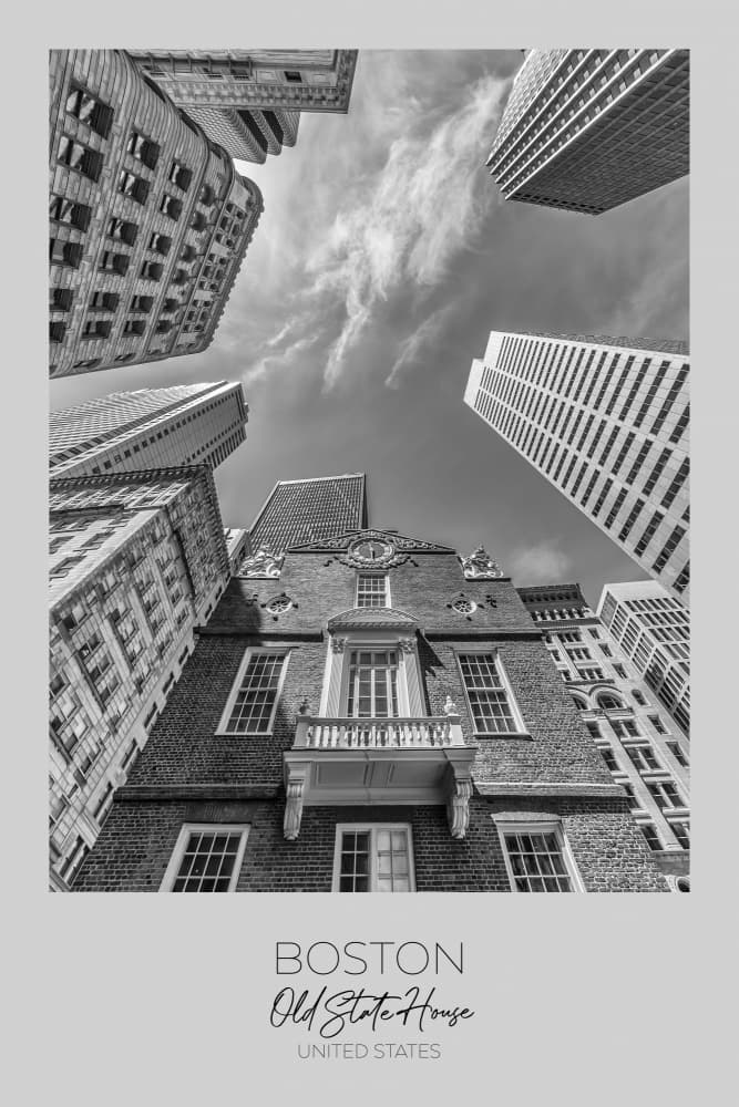 Old State House Skyscraper View by Melanie Viola — canvas wall art