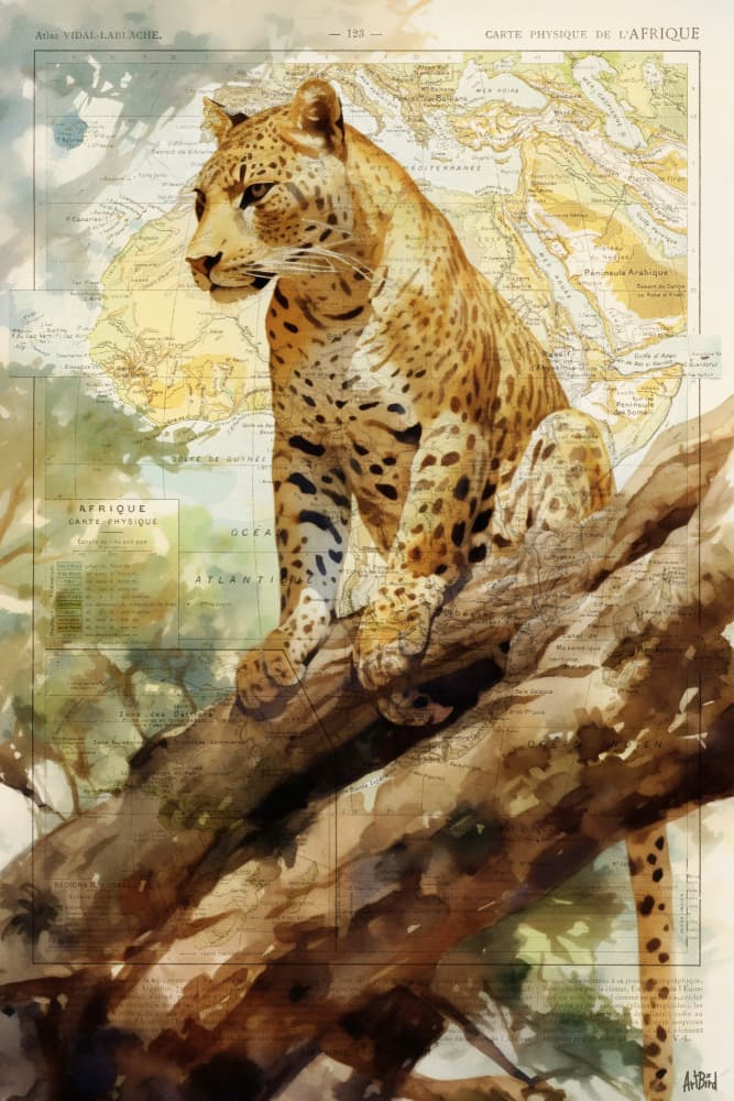 Leopard by thomas chedeville — canvas wall art