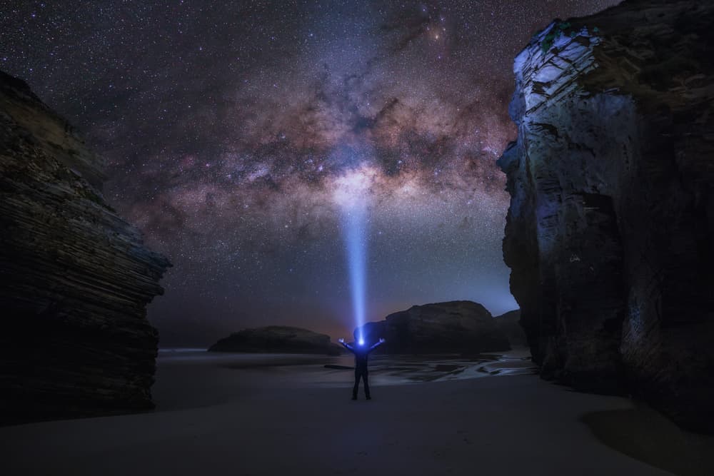 Stargazer Under Milky Way by Juan Pablo de Miguel — canvas wall art
