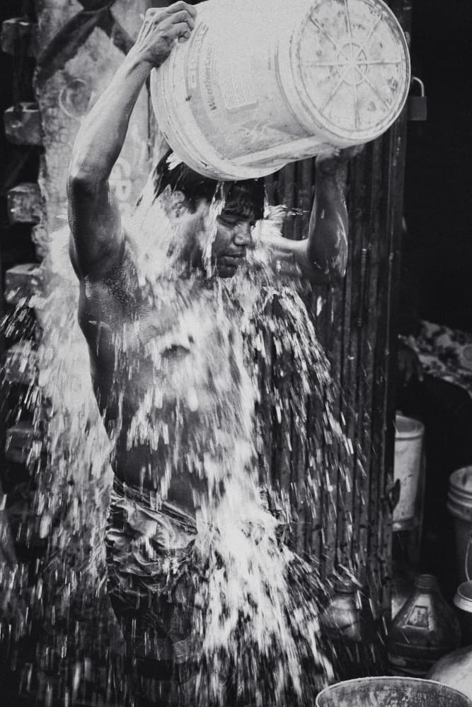 Man's Refreshing Splash by Garik — canvas wall art