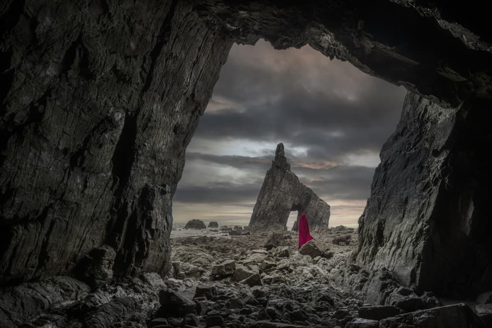 Red Cloak Coastal Arch by Adam Pachula — canvas wall art