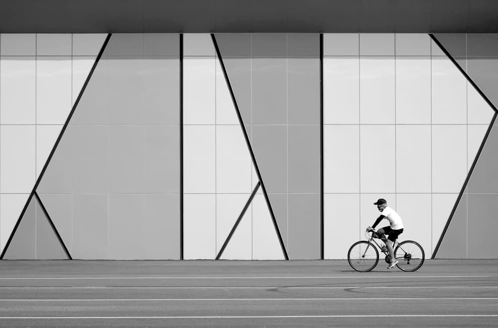 Urban Cyclist Minimalism by HAN dong hee — canvas wall art