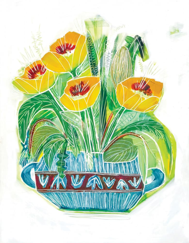 Vibrant Poppy Bouquet by Sarah Fitzgerald — canvas wall art