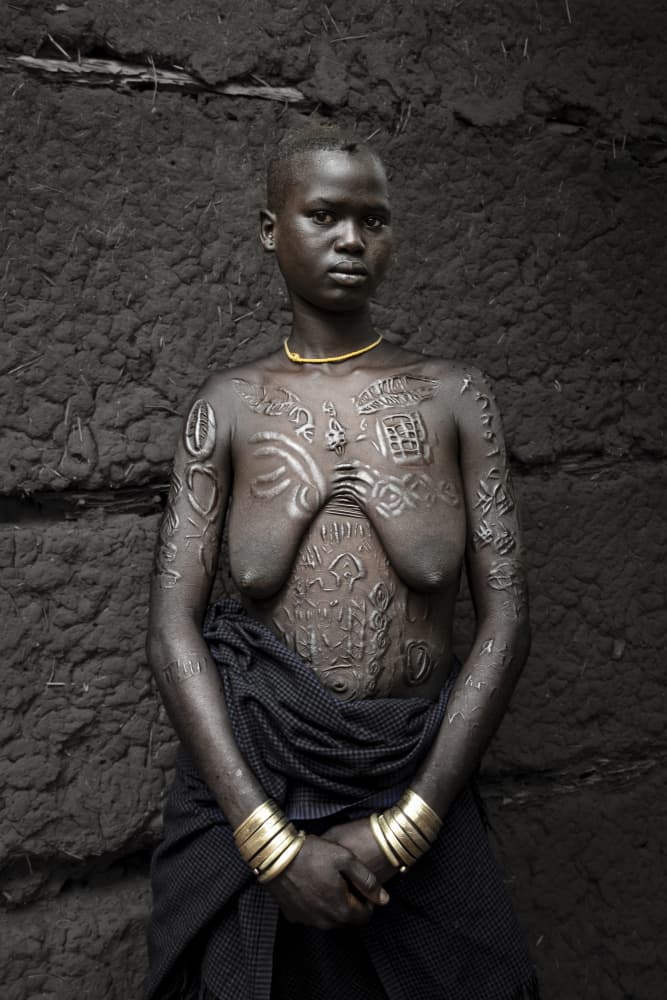 African Tribal Scarification by Elena Molina — canvas wall art