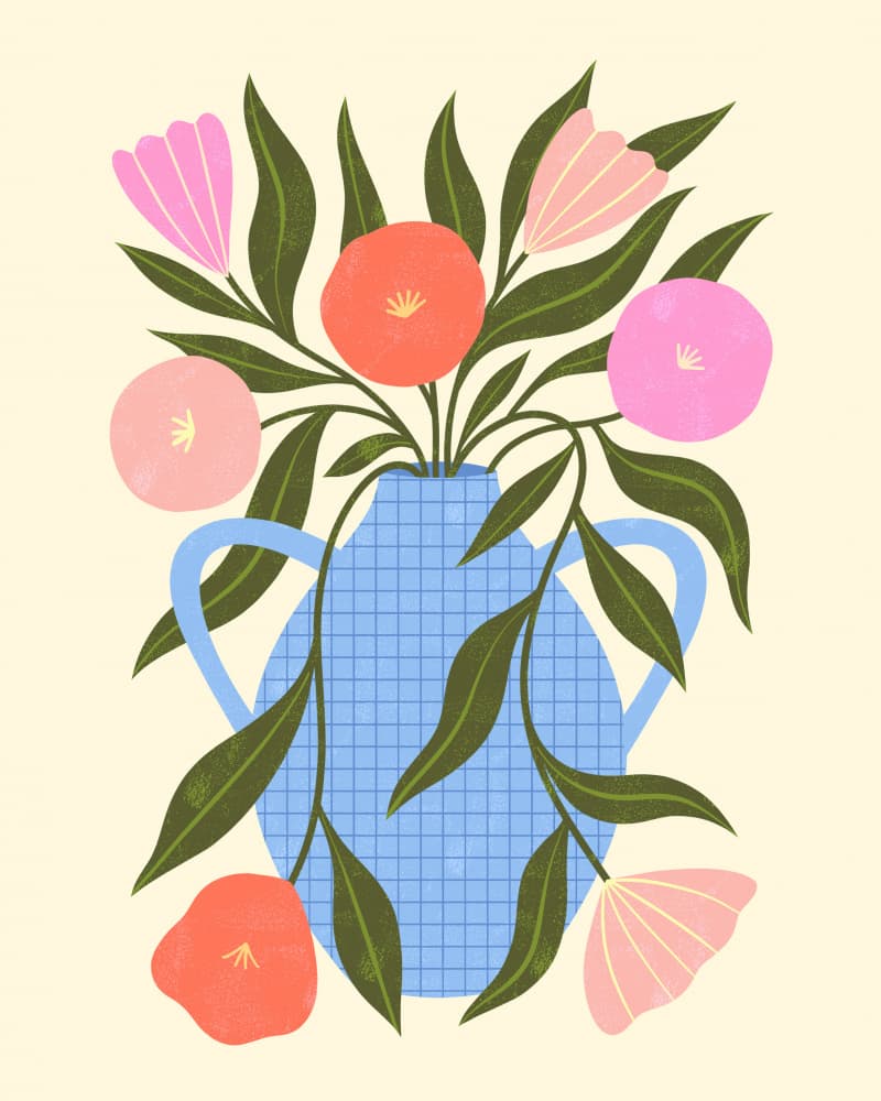Wavy Flowers in Vase by Melissa Donne — canvas wall art