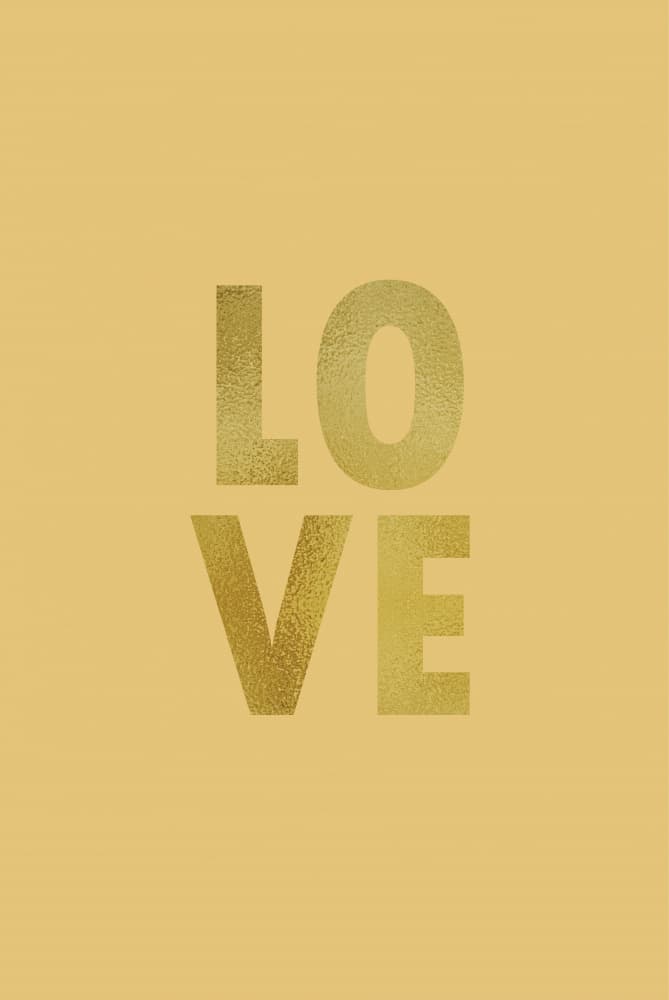 Golden Love Typography by Oju Design — canvas wall art