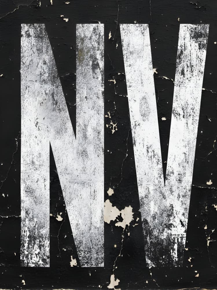 Distressed NV Typography by HUGO — canvas wall art
