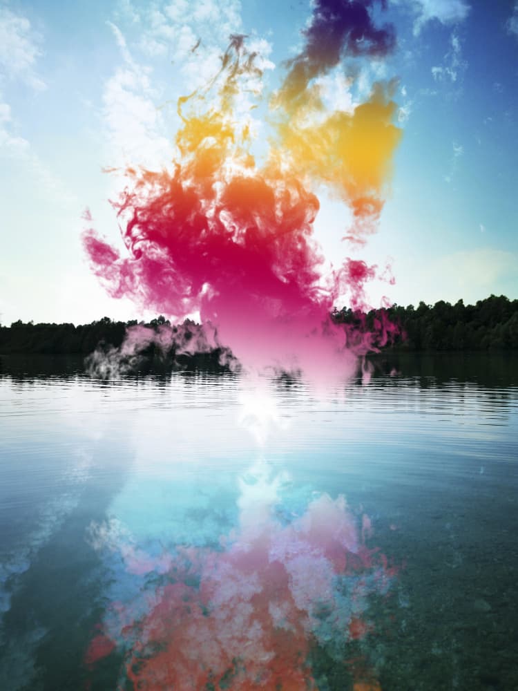 Colorful Smoke Reflection by Angelo Cerantola — canvas wall art