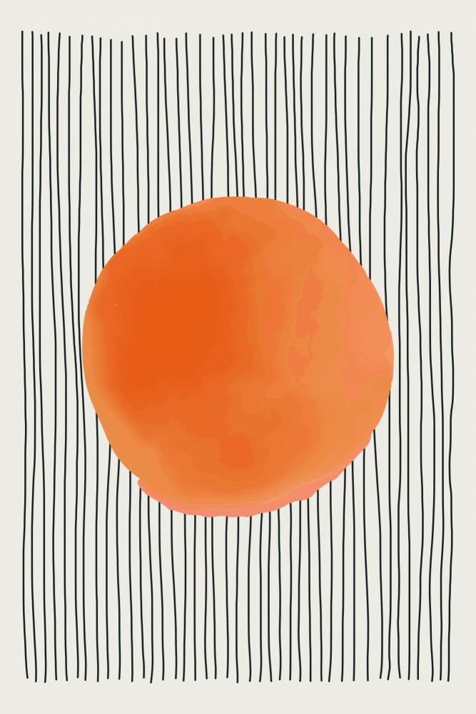 Orange Orb Lines by jay stanley — canvas wall art