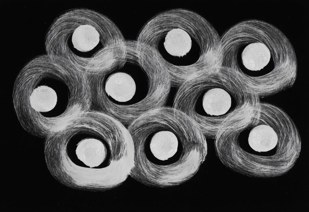 Abstract White Rings by Santhosh ch — canvas wall art