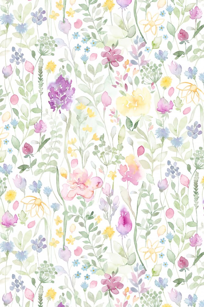 Whimsical Floral Meadow by Lovorka Pavic — canvas wall art