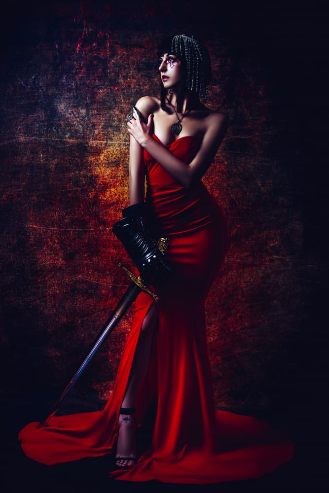 Red Dress Warrior by Ruslan Bolgov — canvas wall art