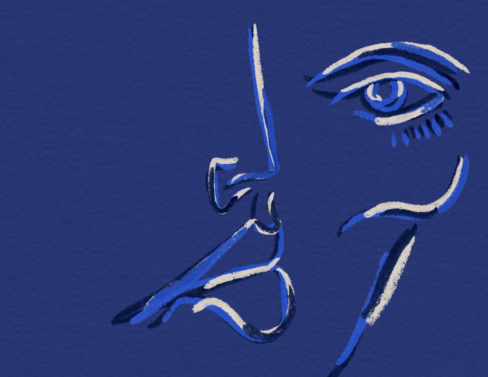 Serene Blue Profile by JLC ART — canvas wall art
