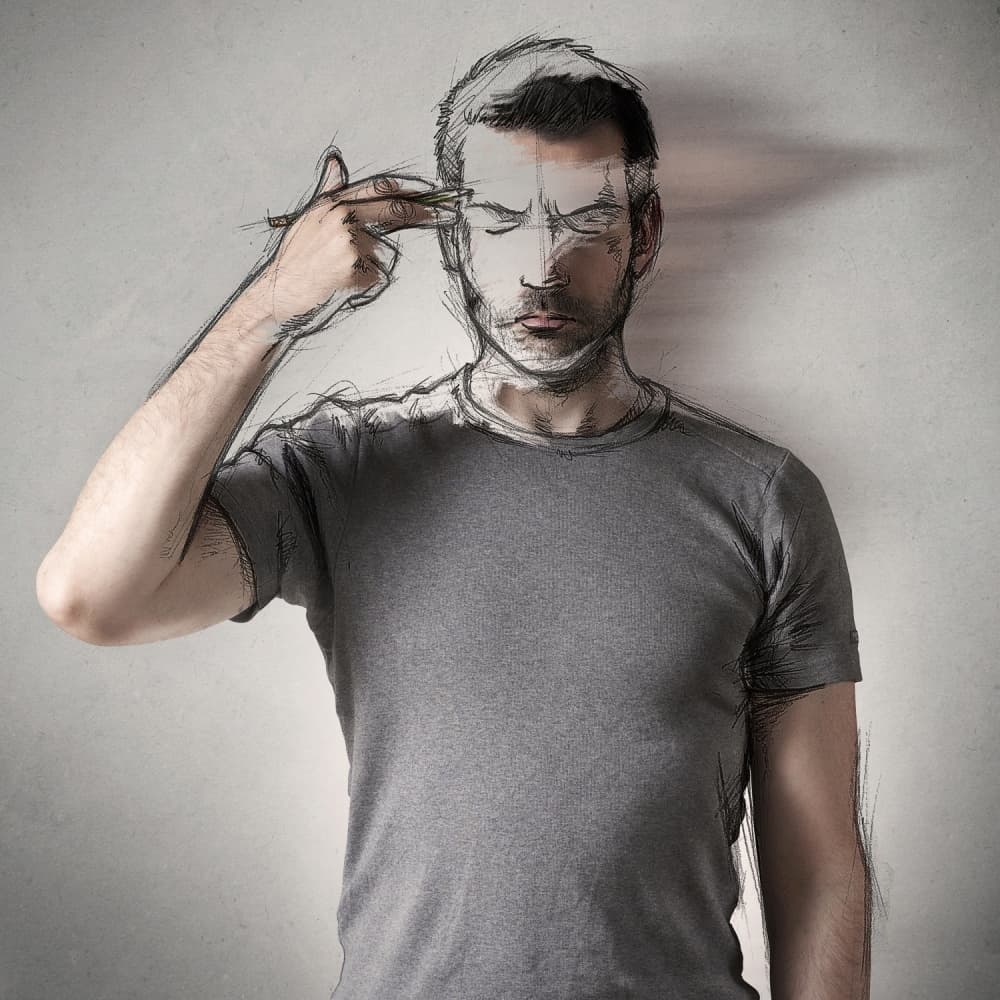 Conceptual Man Sketch by Sebastien DEL GROSSO — canvas wall art