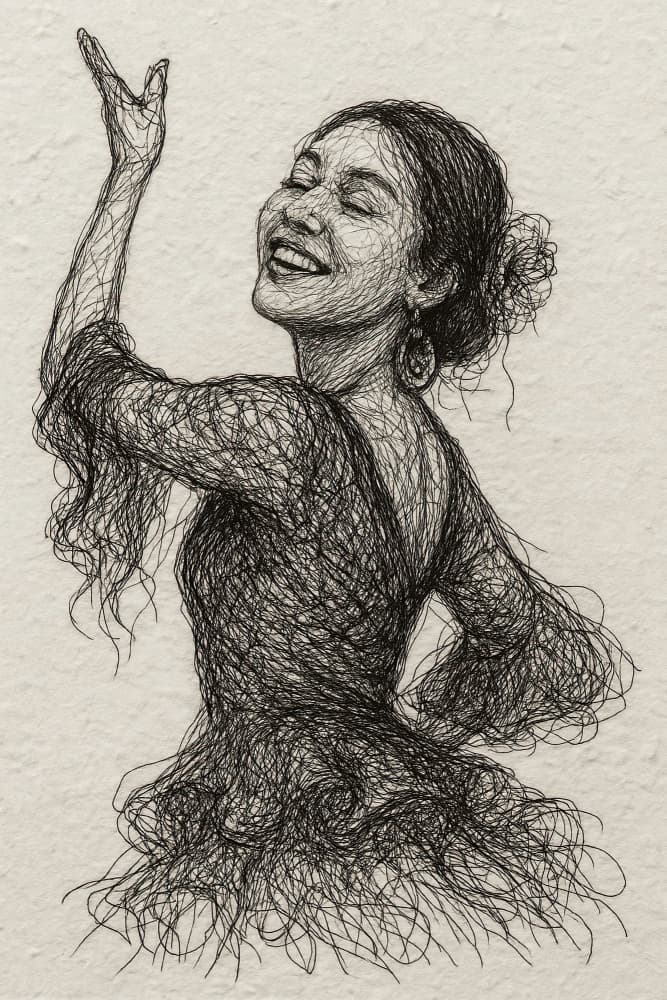 Smiling Flamenco Dancer by Natalie Bruns — canvas wall art