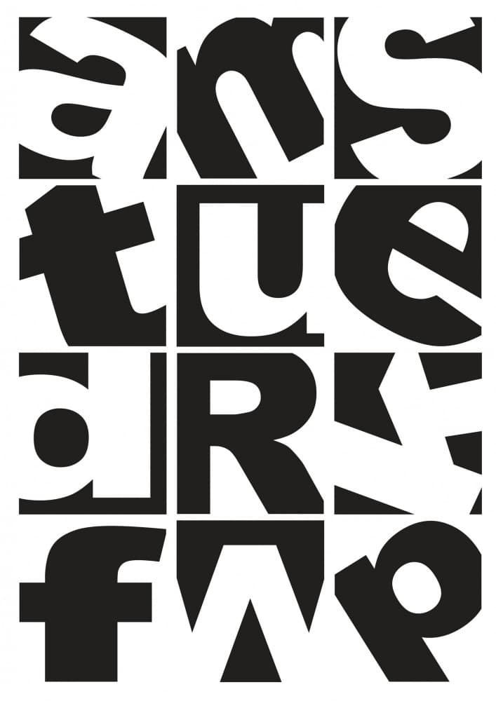 Abstract Letter Grid by Valeria Castillo — canvas wall art