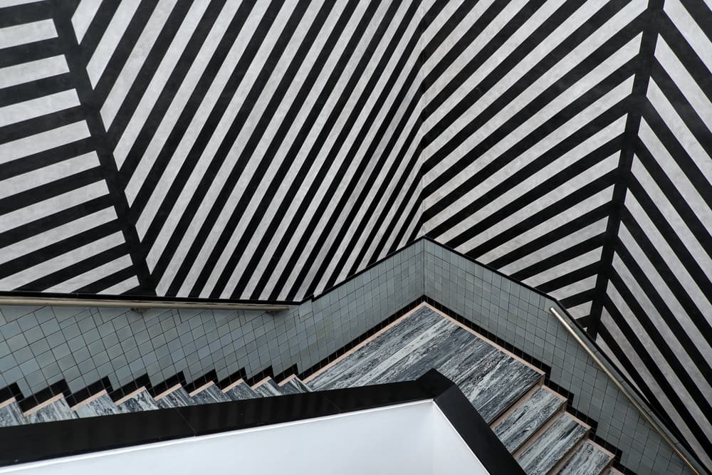 Optical Stripe Staircase by Lus Joosten — canvas wall art