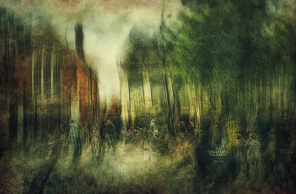 Dreamy City Street by Jan van der Linden — canvas wall art