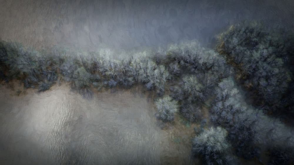 Misty Winter River by Jan van der Linden — canvas wall art