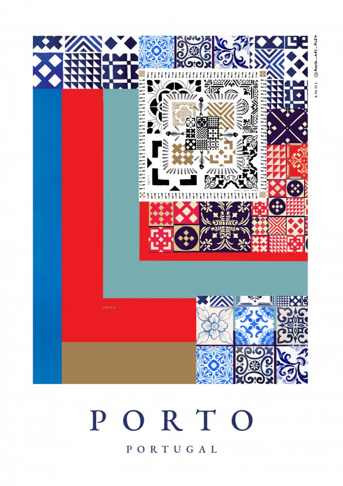 Porto Azulejo Patterns by Awol Art Alex — canvas wall art