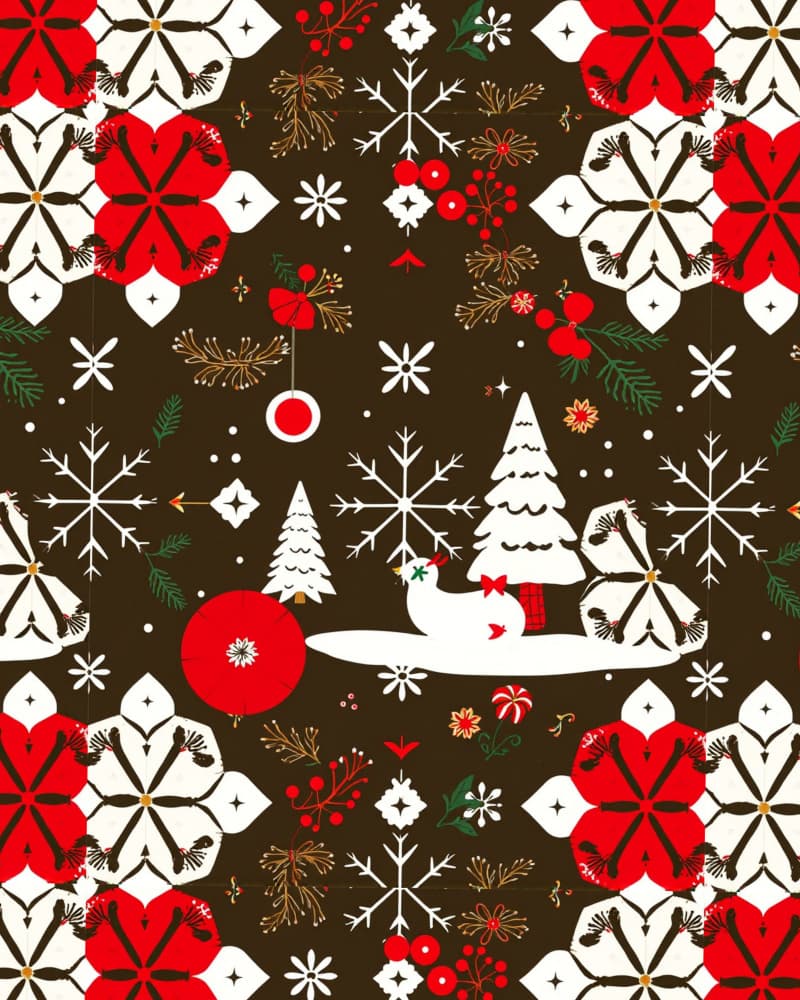 Holiday Snowman Pattern by Kintsugi99 — canvas wall art