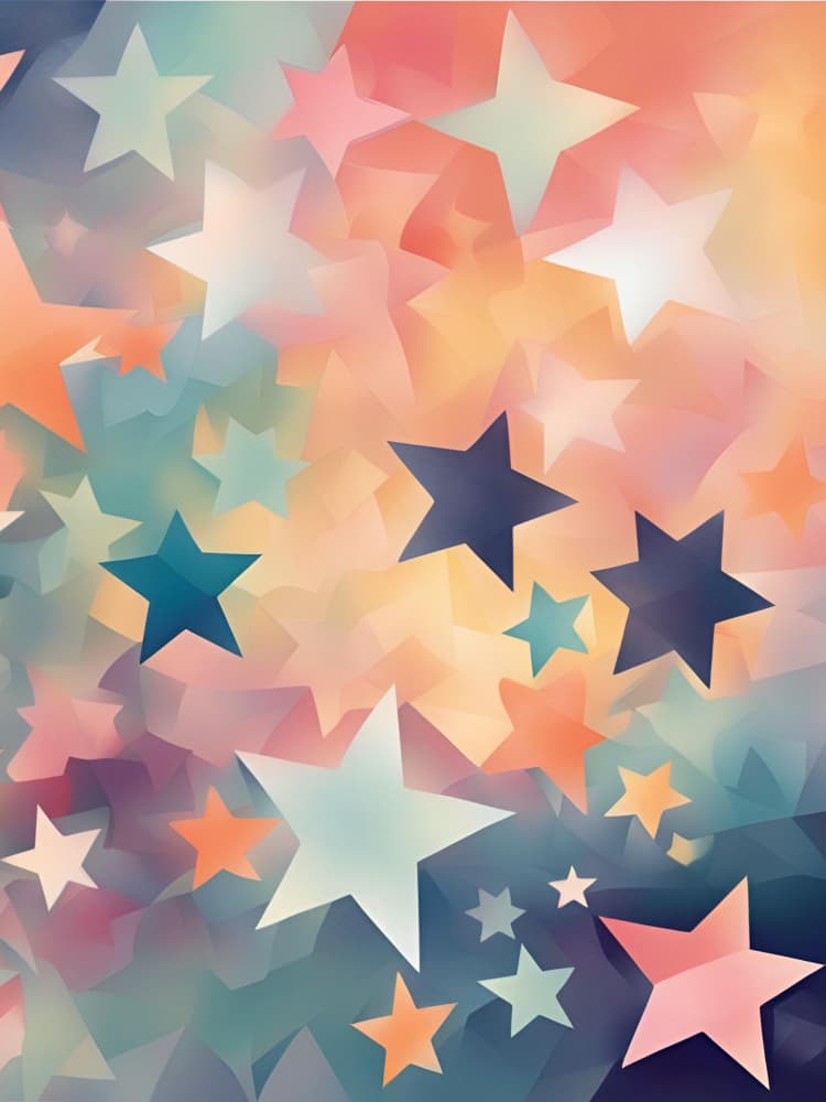 Dreamy Pastel Stars by Ohkimiko — canvas wall art